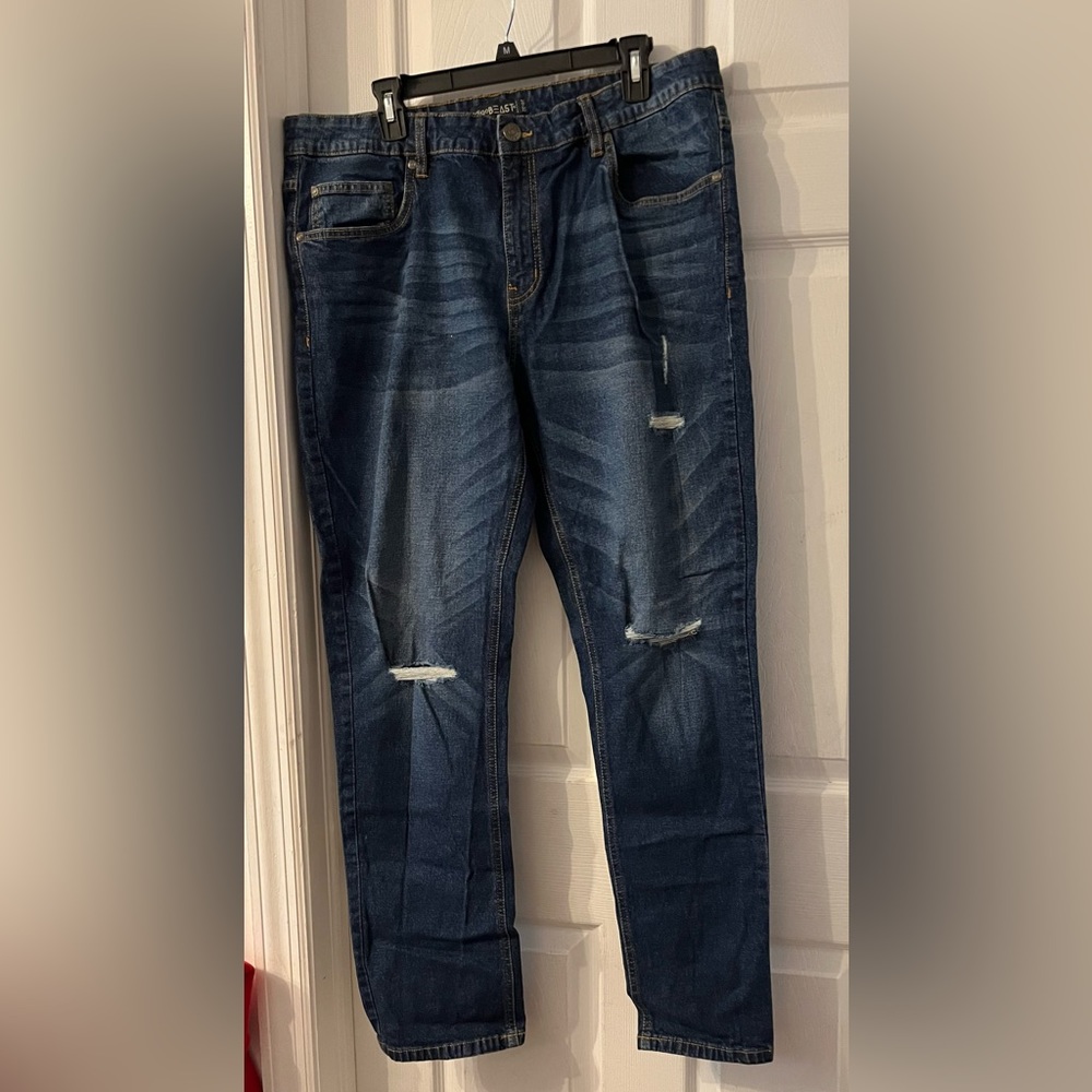 Mens Indigo Beast Blue Jeans Size 38x32